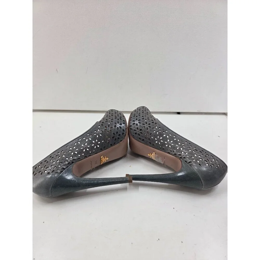 Prada Milano Decolleté Powder Perforated Leather Heels Pumps – Women’s  Size 6.5